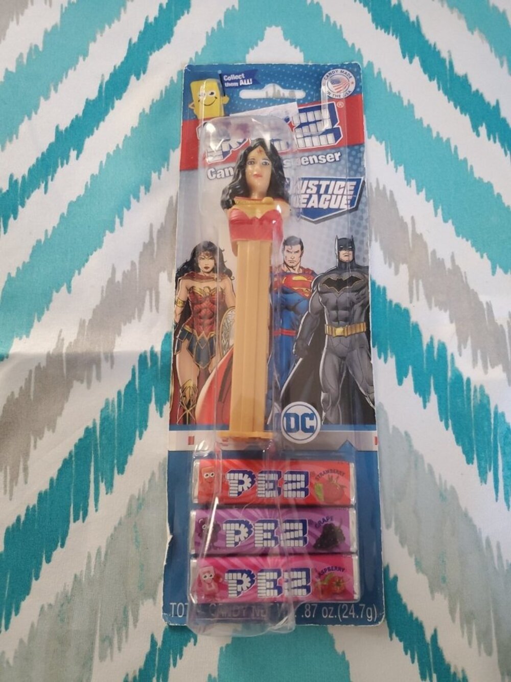 PEZ Justice League Wonder Woman Dispenser with Candy DC Collectible Superhero